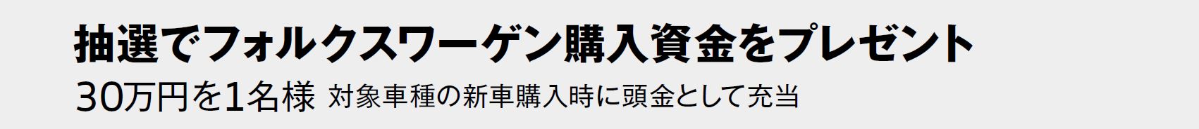 抽選でフォルクスワーゲン購入資金をプレゼント
